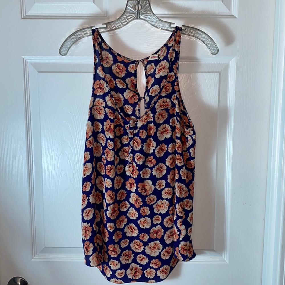 Rebecca Taylor Silk Sleeveless Top Scoop Neck Floral Size 4